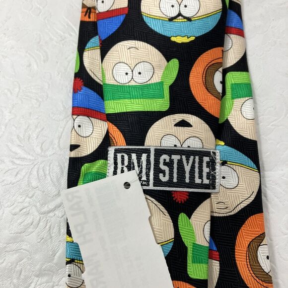 VTG South Park Tie Boys Heads All Over Print 100% Silk 1998 RM Style Ralph M - Picture 6 of 7